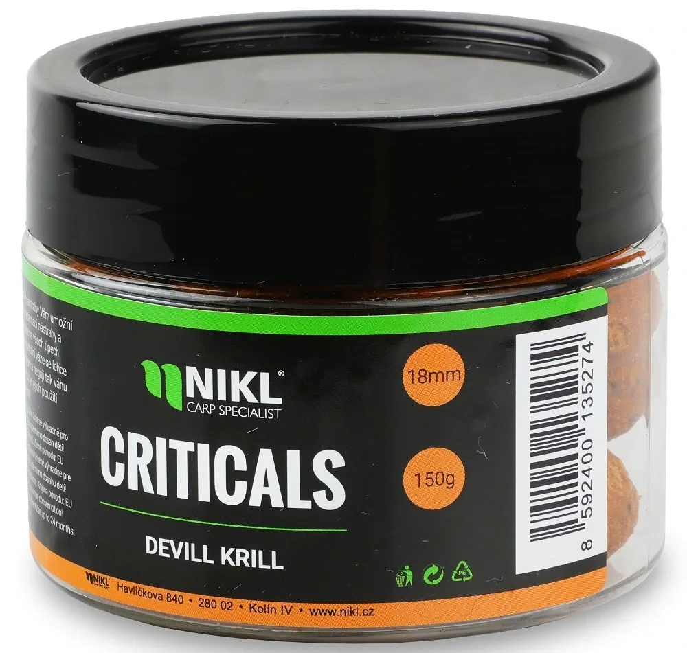 Nikl Boilie Criticals Devill Krill 150g Hmotnost: 150g, Průměr: 24mm