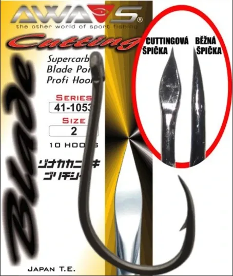 AWAS Háčky Cutting Blade 1053 Black Nickel 10ks Velikost háčku: #12