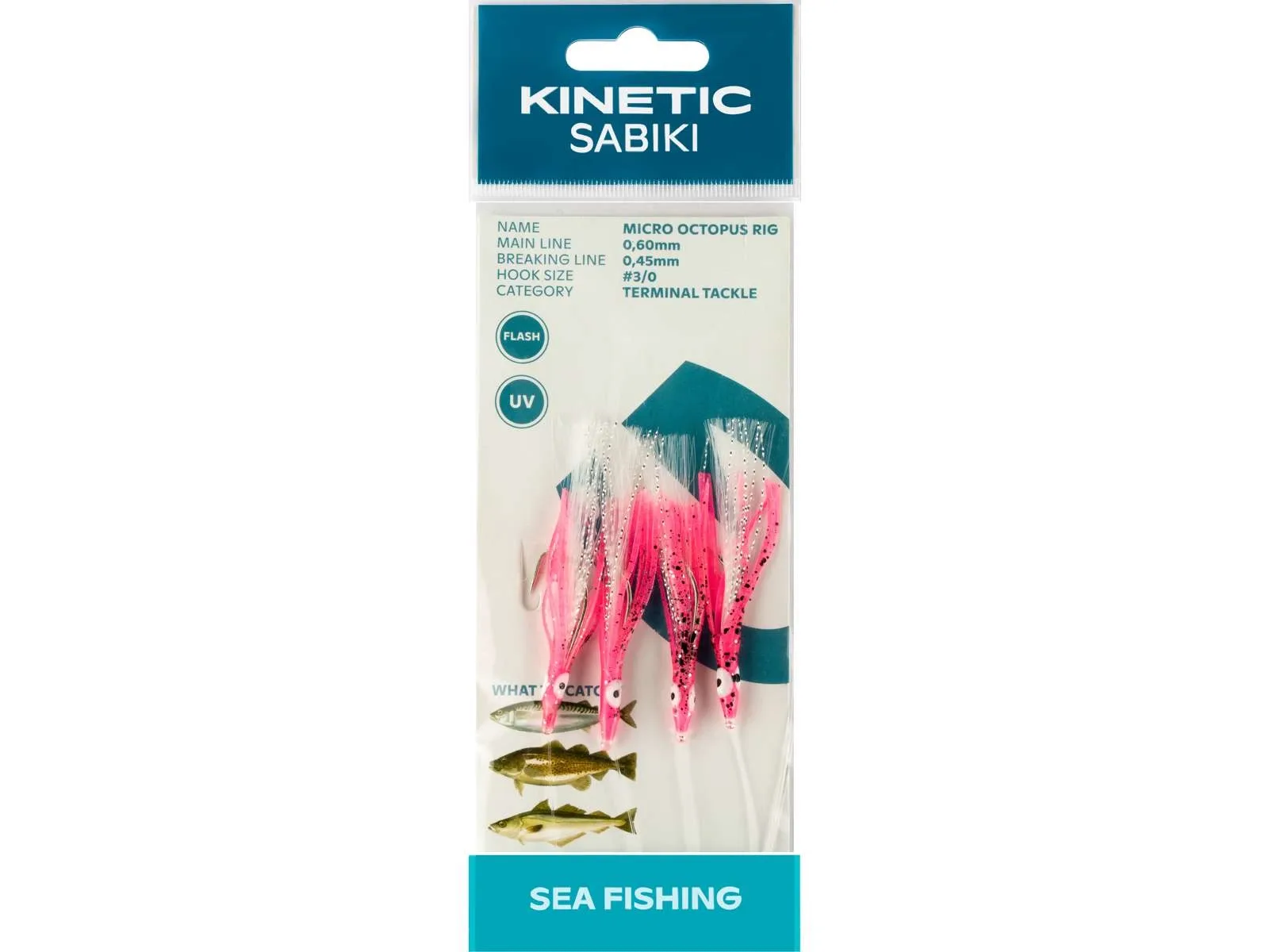Kinetic Návazec Sabiki Micro Octopus UV 4ks Barva: PINK UV, Velikost háčku: #3/0