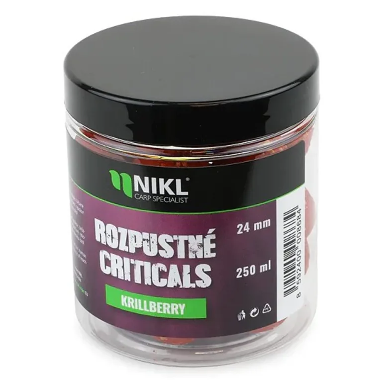 Nikl Rozpustné Criticals boilie Krill Berry 250ml - 24mm – Karel Nikl