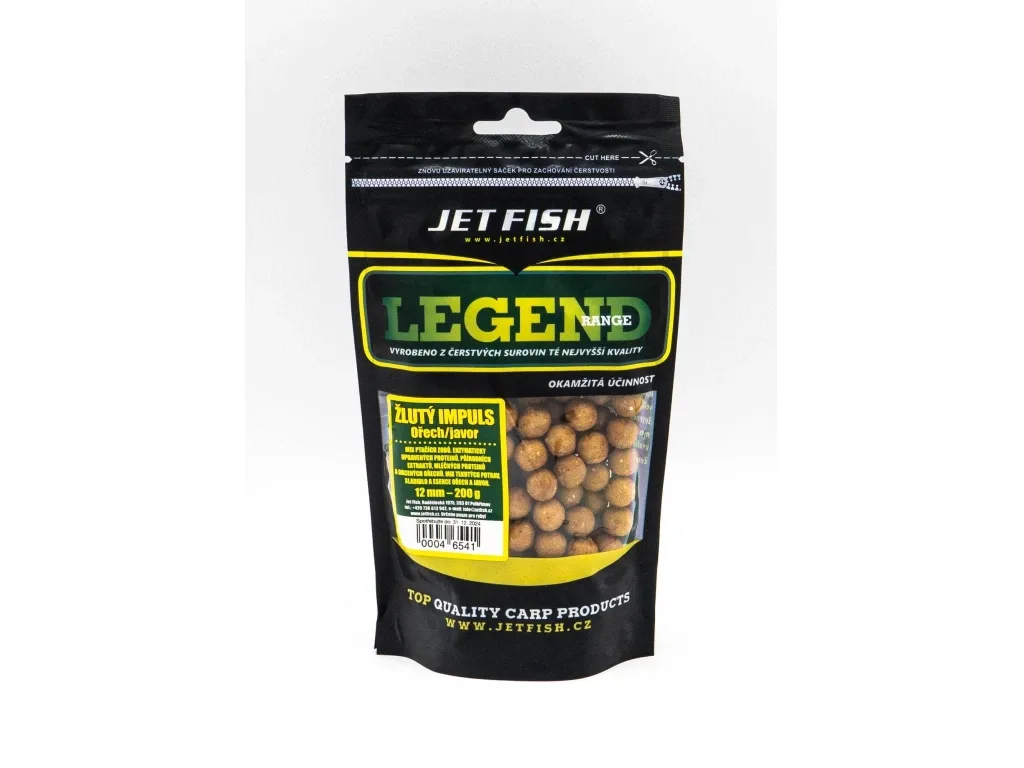 Jet Fish Boilie Legend Range Žlutý Impuls Ořech Javor Hmotnost: 200g, Průměr: 12mm