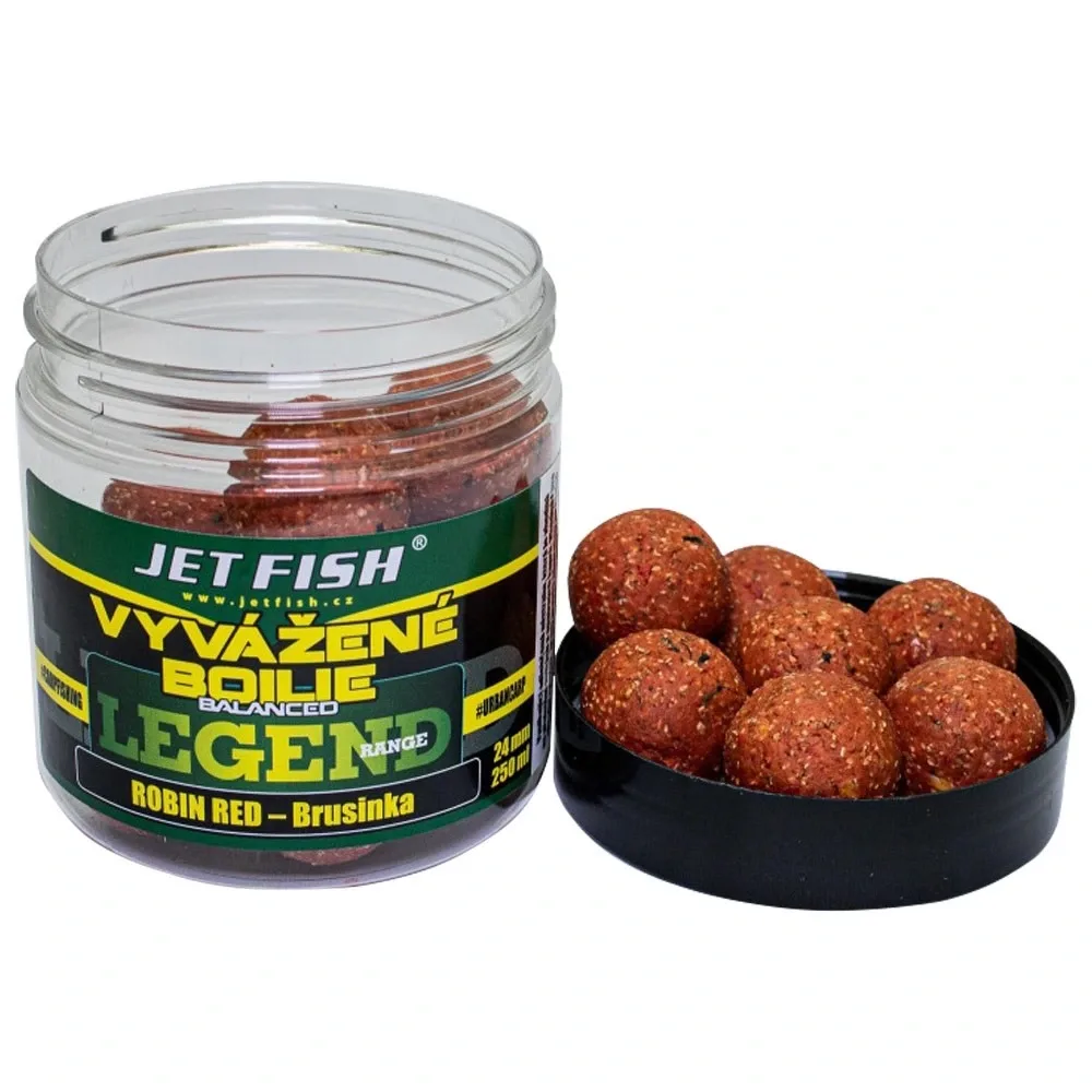 Jet Fish Vyvážené Boilie Legend Range Robin Red Brusinka 250ml Hmotnost: 250ml, Průměr: 20mm