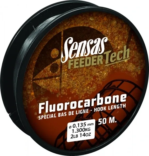 Sensas Fluorocarbon Feedertech 50 m Nosnost: 1,72kg, Průměr: 0,156mm