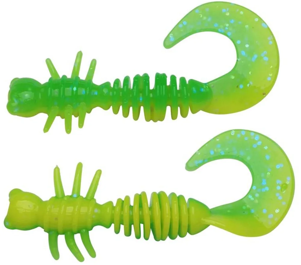 Berkley gumová nástraha powerbait power curly spring green sunshine yellow - 5,5 cm 10 ks