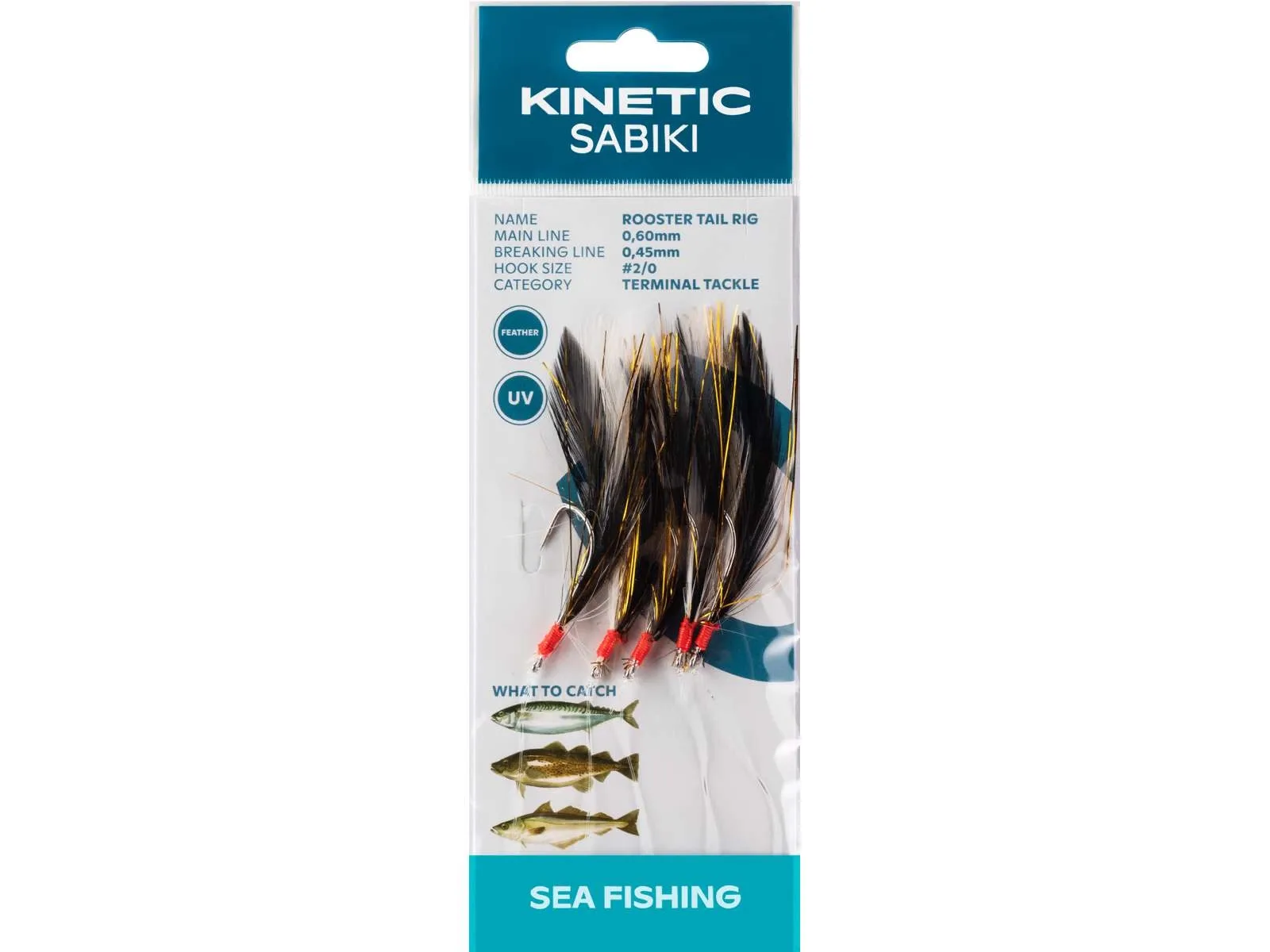 Kinetic Návazec Sabiki Rooster Tail 5ks Barva: Black/Copper Flash, Velikost háčku: #2/0