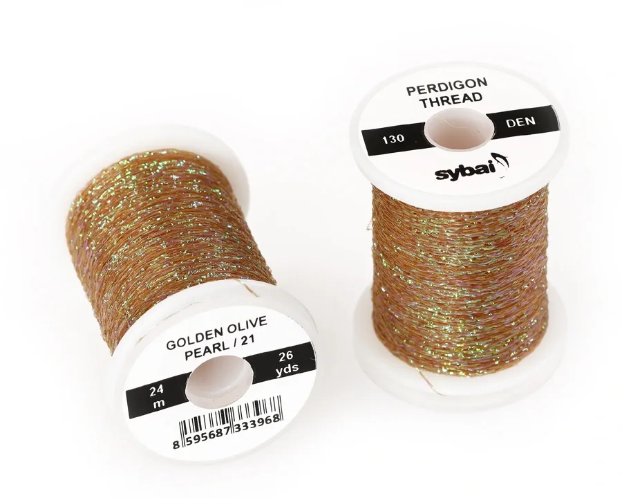 Sybai Lametka Perdigon Thread Golden Olive Pearl