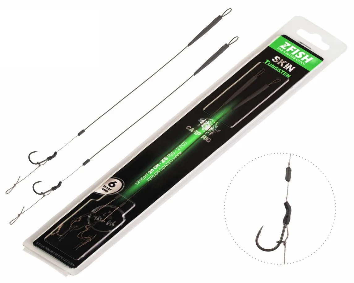 Zfish návazec skin tungsten rig 20 cm - velikost háčku 6