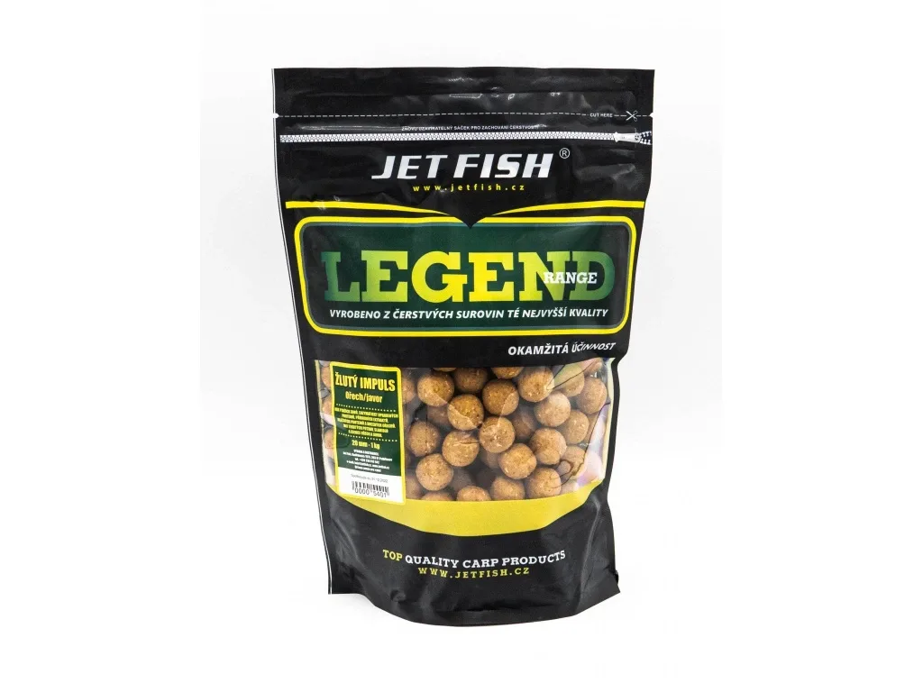 Jet Fish Boilie Legend Range Žlutý Impuls Ořech Javor Hmotnost: 250g, Průměr: 20mm