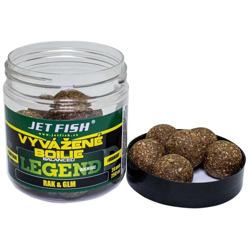 Jet Fish Vyvážené Boilie Legend Range Rak & GLM 250ml Hmotnost: 250g, Průměr: 20mm