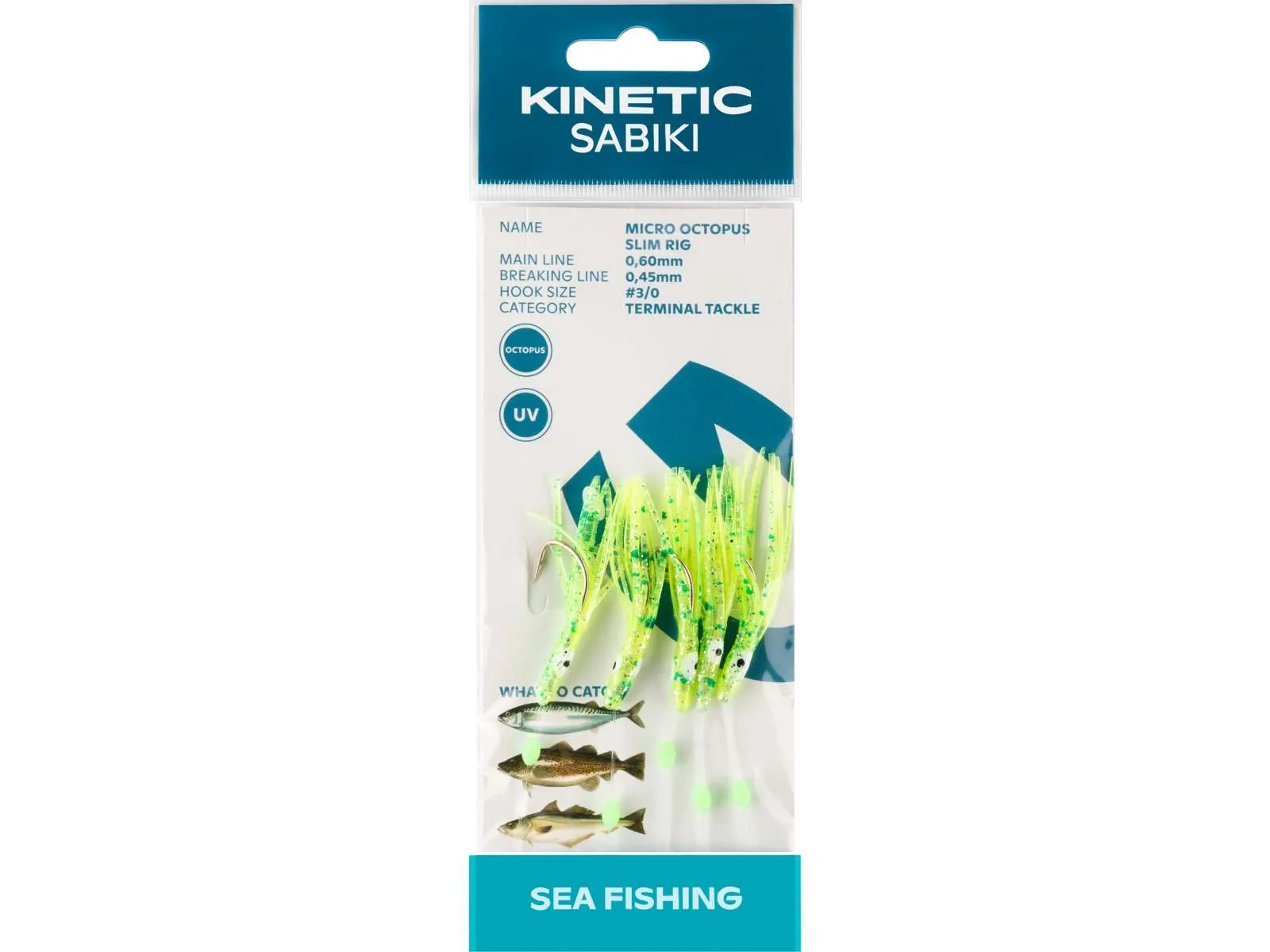 Kinetic Návazec Sabiki Micro Octopus Slim UV 5ks Barva: Yellow UV, Velikost háčku: #3/0