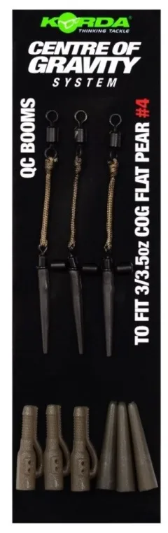 Korda Montáž Centre Of Gravity Boom QC Flat Pear 3 ks - 3/3.5oz
