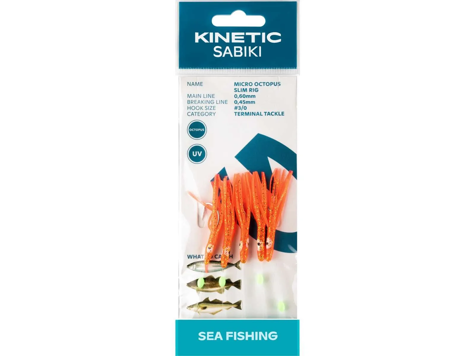 Kinetic Návazec Sabiki Micro Octopus Slim UV 5ks Barva: Red UV, Velikost háčku: #3/0