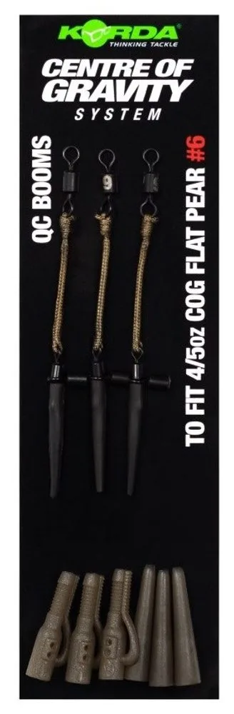 Korda Montáž Centre Of Gravity Boom QC Flat Pear 3 ks - 4/5oz