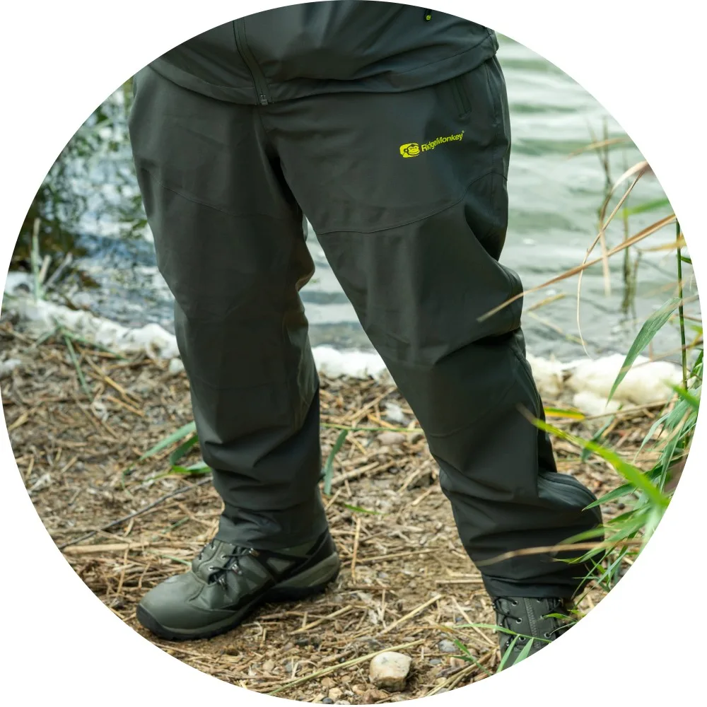 Ridgemonkey kalhoty apearel thermapro waterproof shell trousers green - xxxl