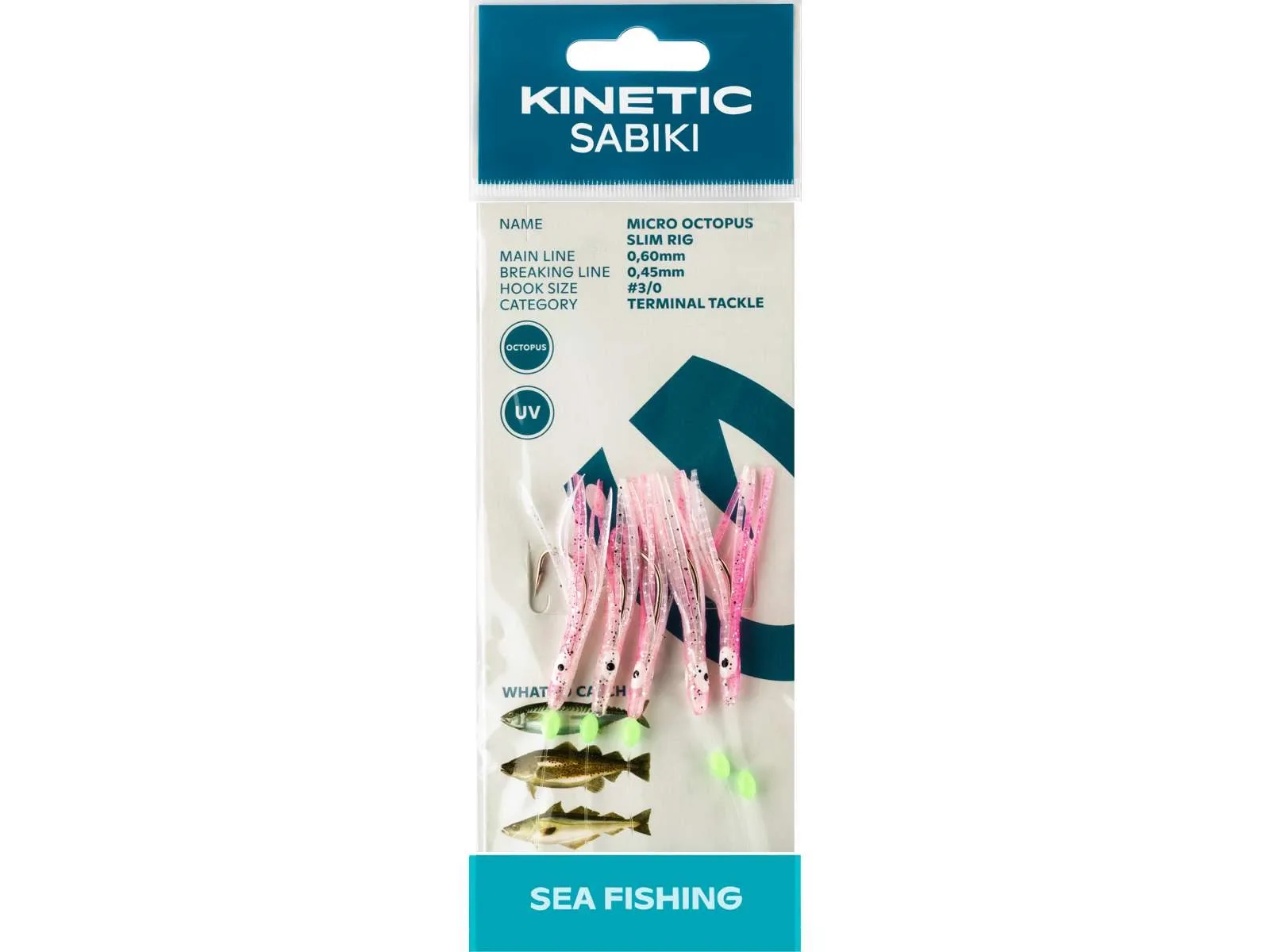 Kinetic Návazec Sabiki Micro Octopus Slim UV 5ks Barva: Glow UV, Velikost háčku: #3/0