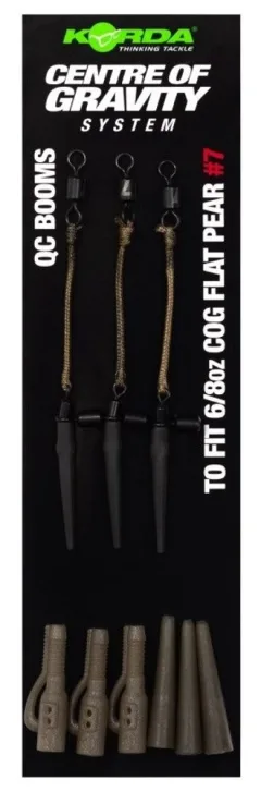 Korda Montáž Centre Of Gravity Boom QC Flat Pear 3 ks - 6/8oz