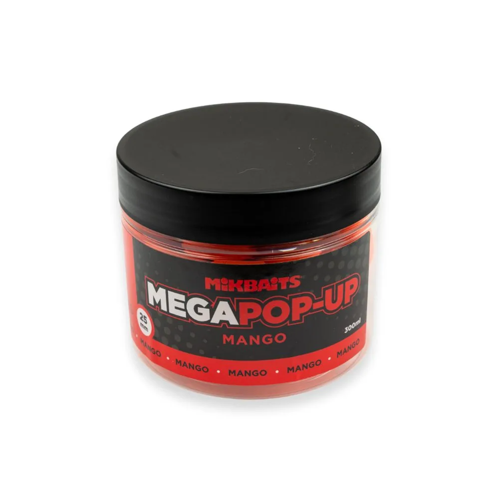 Mikbaits Plovoucí boilies Mega fluo pop-up 300ml - Mango