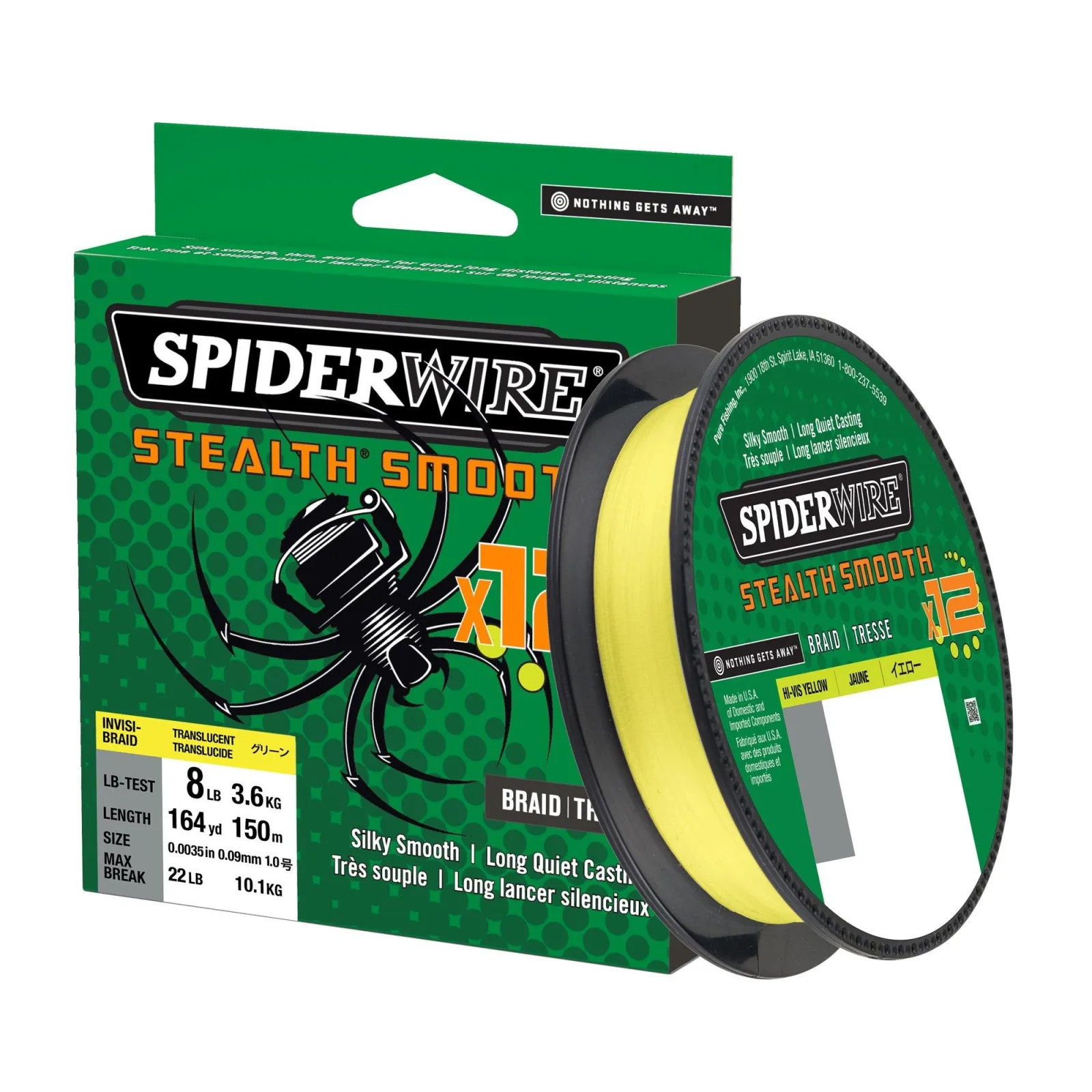 SpiderWire Pletená Šňůra Stealth® Smooth 12 Braid 1m Nosnost: 7,5kg, Průměr: 0,11mm