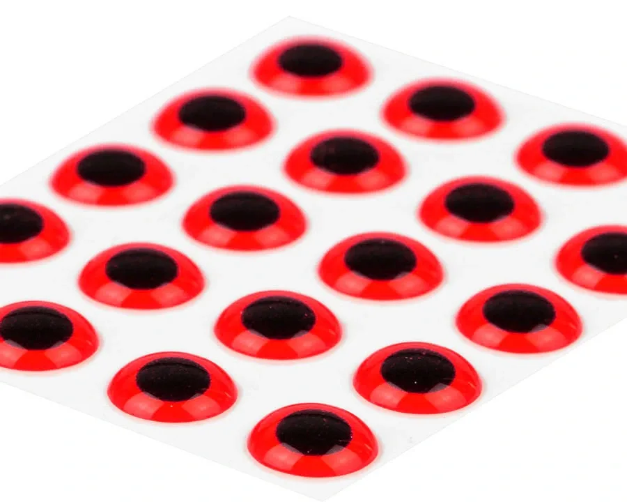 Sybai Epoxidové Oči 3D Epoxy Eyes Fluo Red Průměr: 9mm