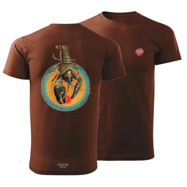 Giants fishing Tričko pánské hnědé Rak - vel. 2XL