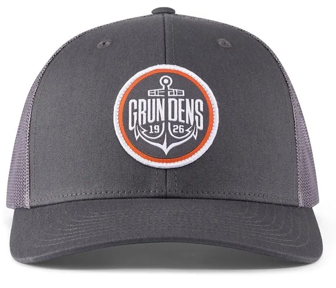 Grundéns kšiltovka logo anchor trucker charcoal