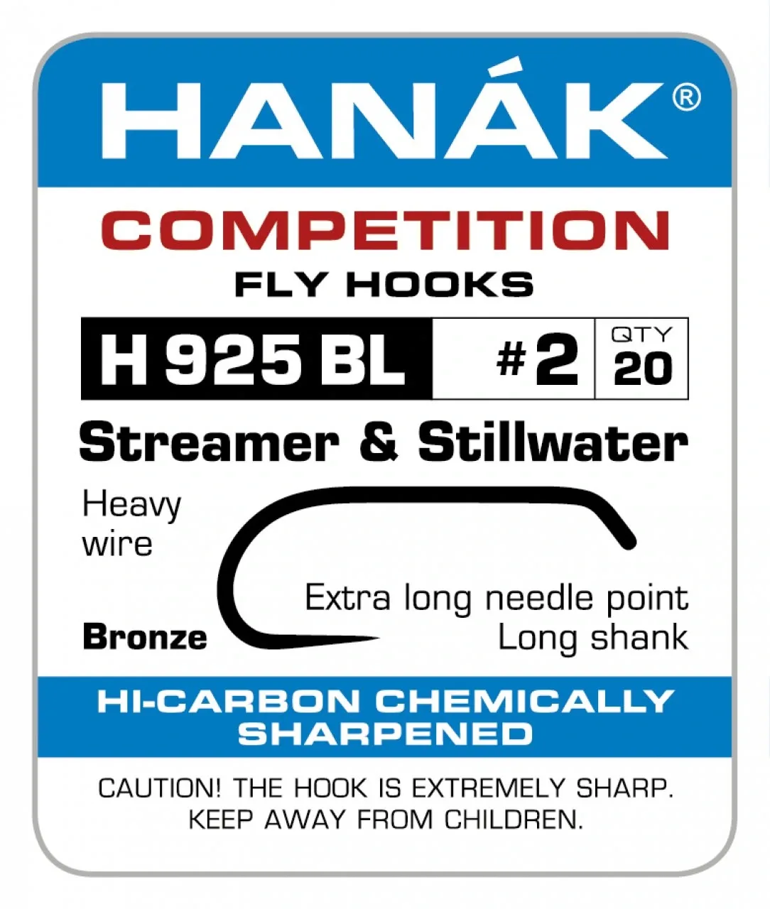 Hanák Competition Hanák Háčky H 925 BL Počet kusů: 20ks, Velikost háčku: #4