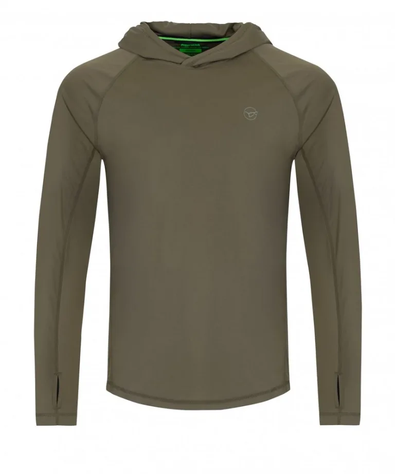 Korda UV triko UPF Hooded Top Dark Khaki - XXXL