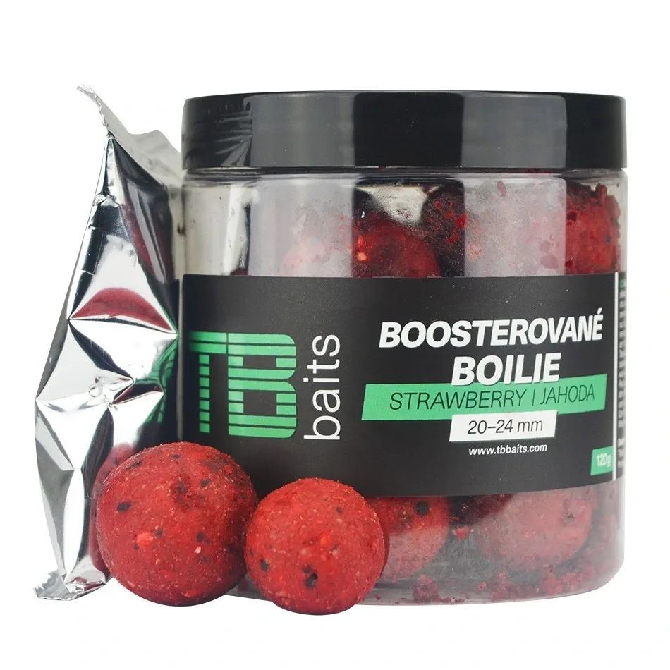 TB Baits Boosterované Boilie Strawberry 120g 20-24 mm Varianta: 120g, Průměr: 20+24mm