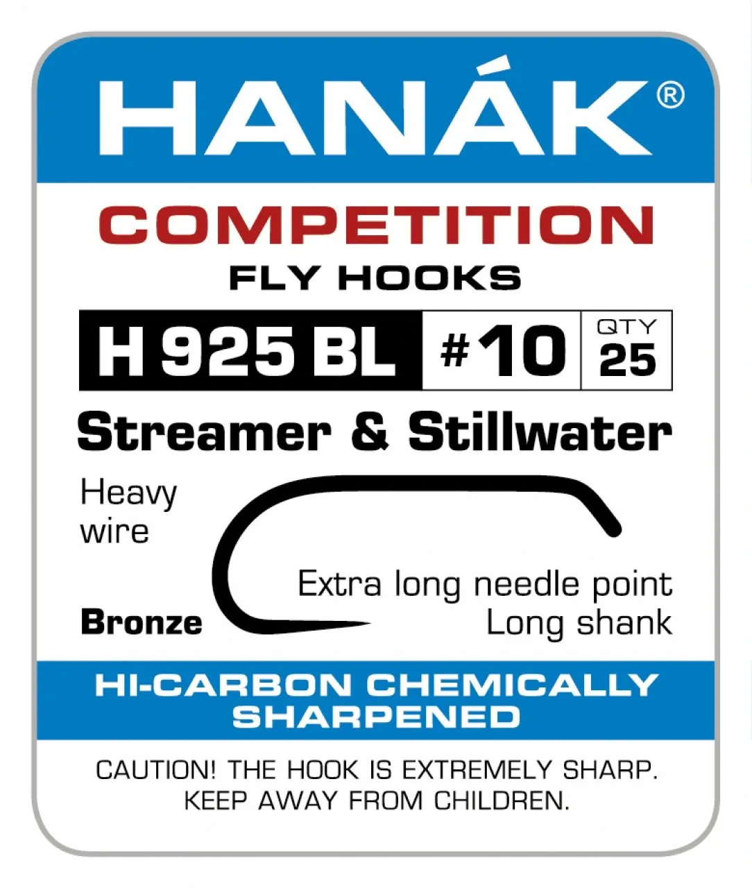 Hanák Competition Hanák Háčky H 925 BL Počet kusů: 25ks, Velikost háčku: #8