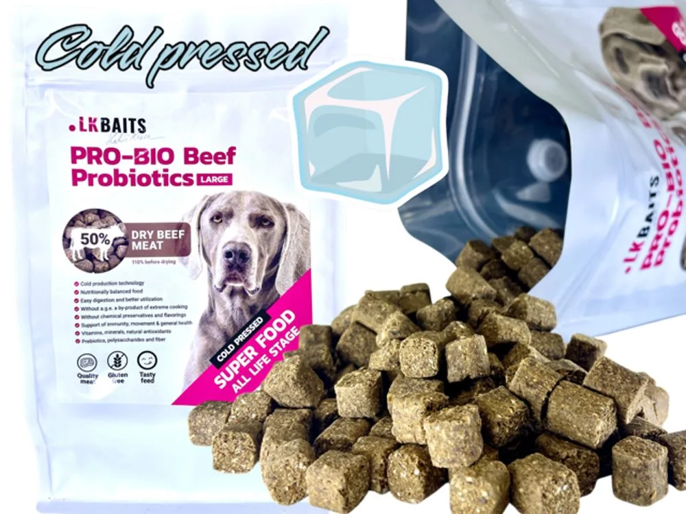 LK Baits Pet Hovězí granule PRO-BIO lisované za studena s Probiotiky 1kg - Small – LK Baits PETs