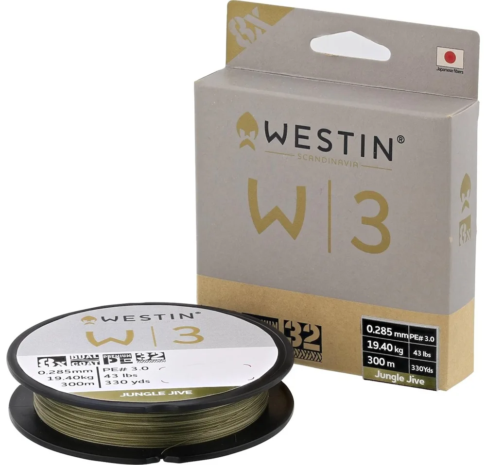 Westin splétaná šňůra w3 deadbait 8-braid deadbait jungle jive 300 m - 0,285 mm 19,4 kg