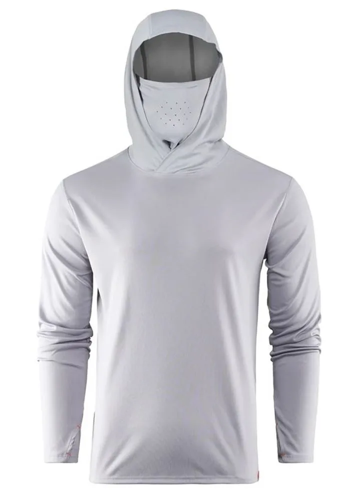 Grundéns UV Tričko Tough Sun Masked Hoodie Mist - XXXL