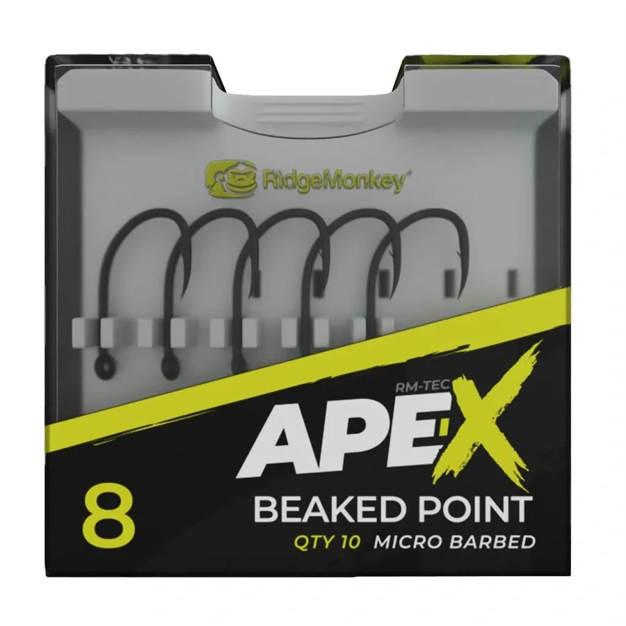 RidgeMonkey Háček Ape-X Beaked Point Barbed 10ks Velikost háčku: #8