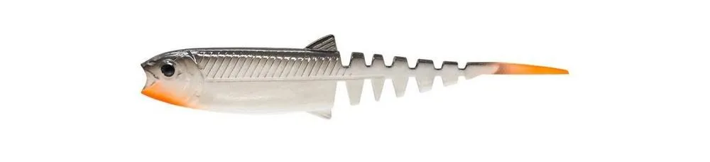 Savage Gear Gumová nástraha Cannibal Minnow V-Tail White Black - 8cm 3,4g