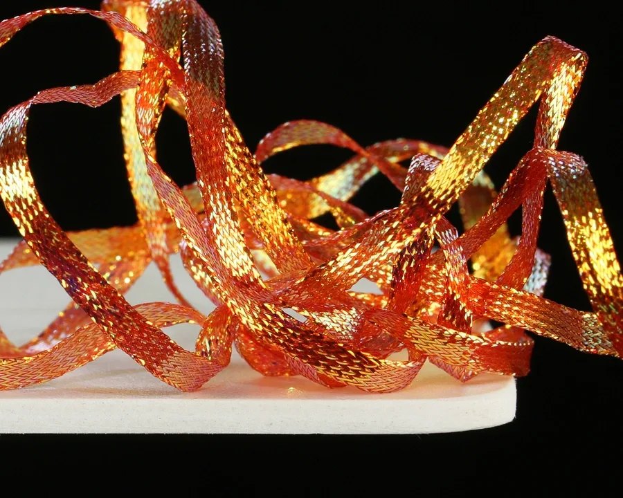Sybai Hřbítková Stuha Mirage Braidback Black Burnt Orange 3,5mm 1m