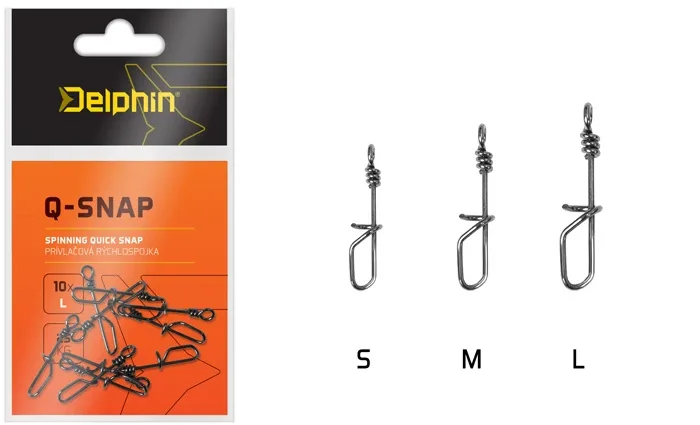 Delphin Přívlačová rychlospojka Q-SNAP 10ks 0,6mm Velikost: L / 0,8mm