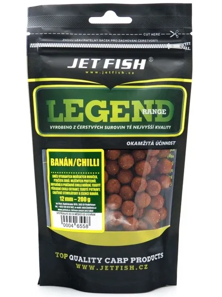 Jet fish boilie legend range banán chilli - 250 g 20 mm
