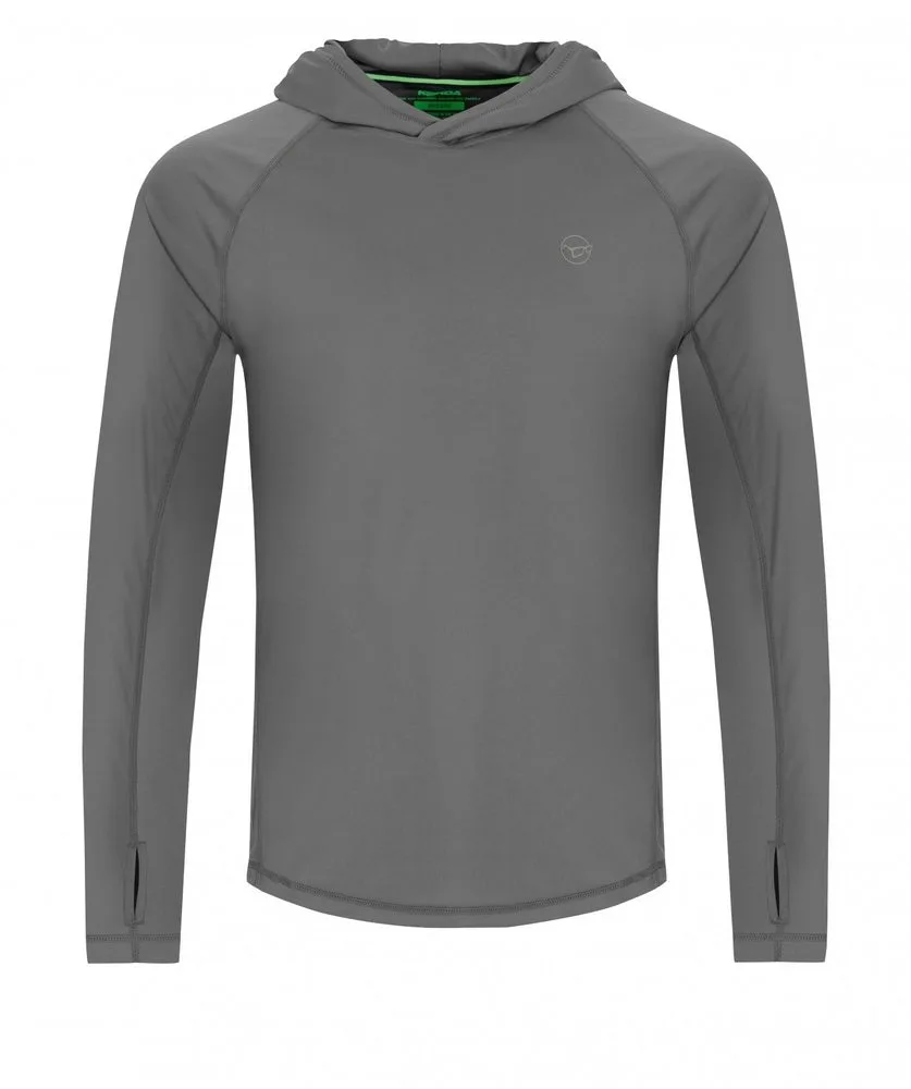 Korda UV triko UPF Hooded Top Charcoal - L