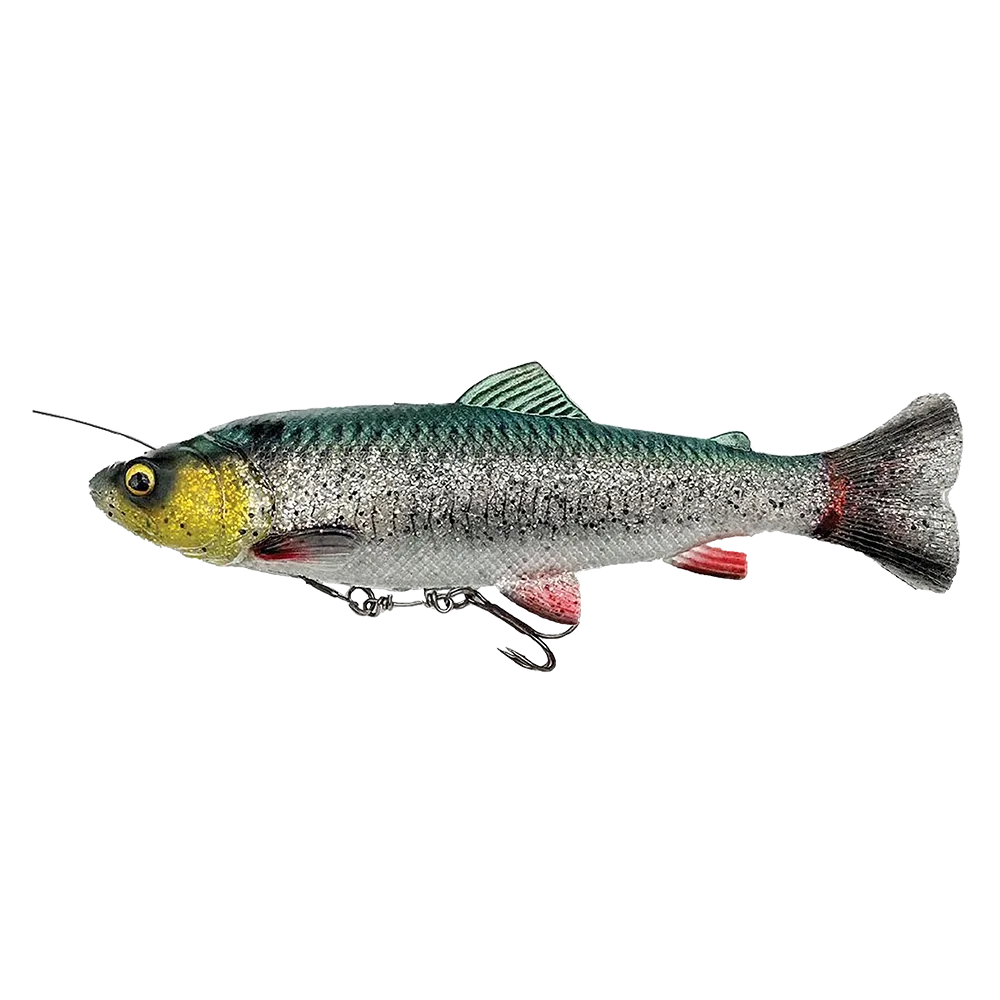 Savage Gear Gumová Nástraha 4D Linethru Pulsetail Trout Slow Sink Green Silver Délka: 20cm