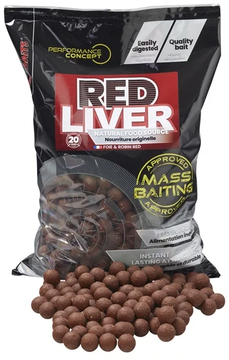 Starbaits Boilie Red Liver Mass Baiting 3kg Hmotnost: 3kg, Průměr: 20mm