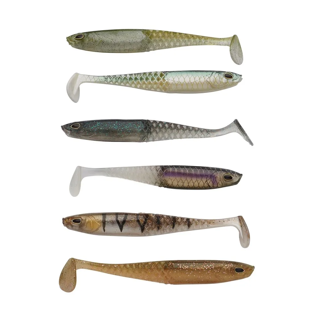 Berkley sada gumových nástrah powerbait cullshad slim clear water mix - 10 cm 5 g 6 ks