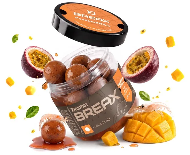 Delphin boilies v dipu breax passionkrill krill mango 200 ml - 20 mm