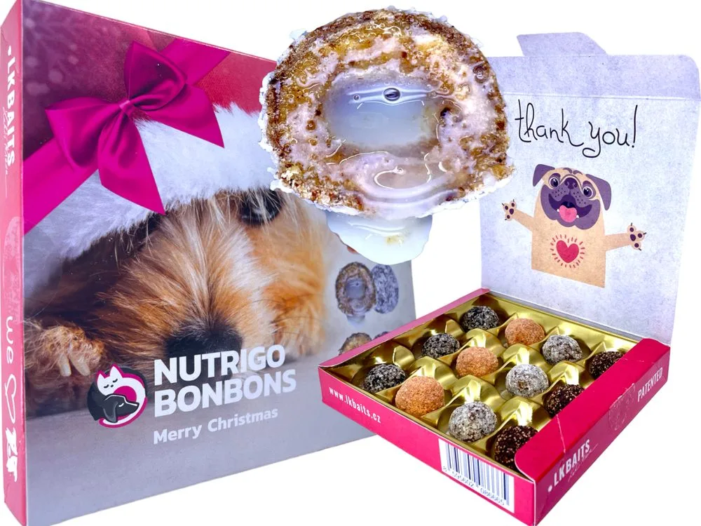 LK Baits Pet Vánoční bonboniéra Nutrigo Bonbons Merry Christmas pro větší psy – LK Baits PETs