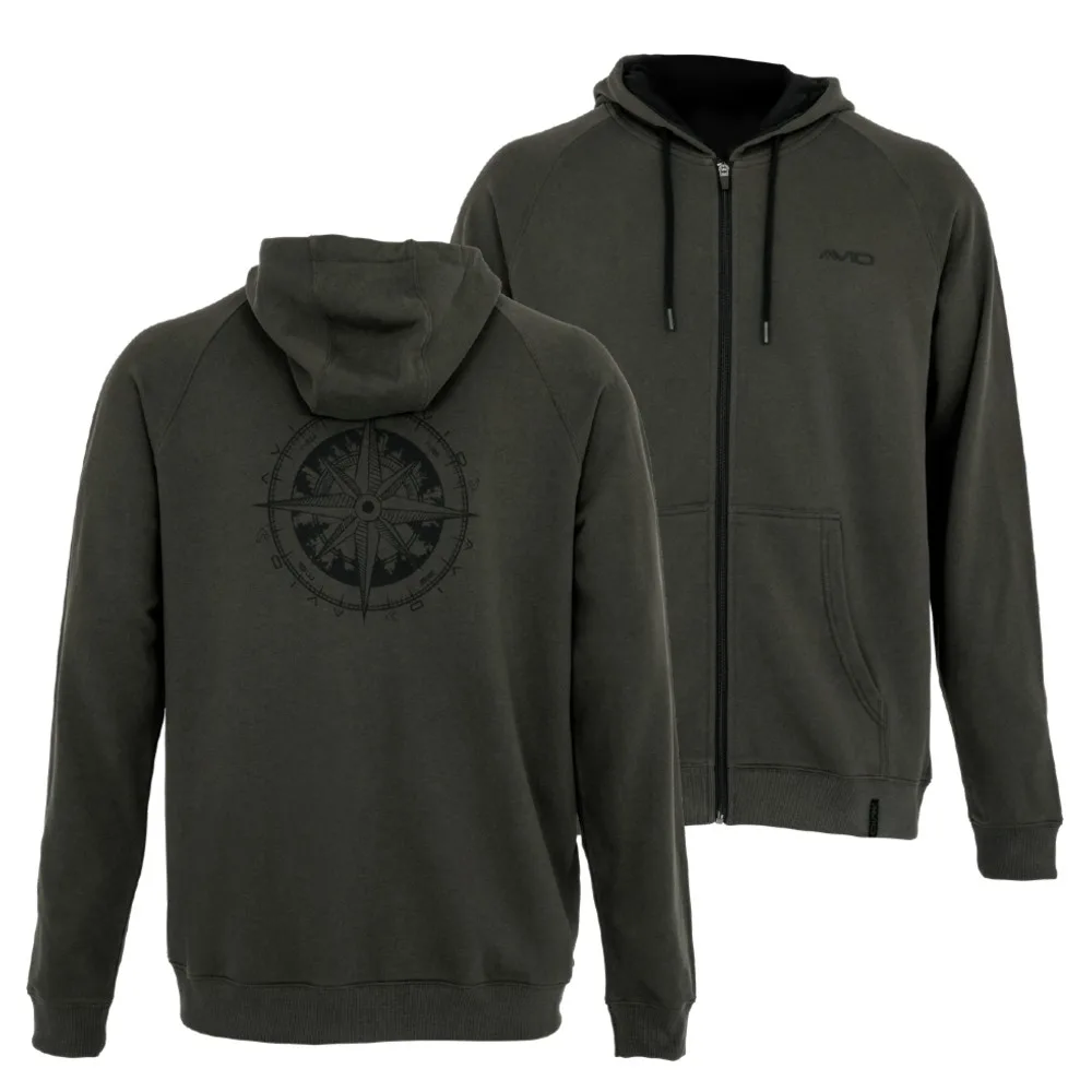 Avid carp mikina bearing zip hoodie green - xxl