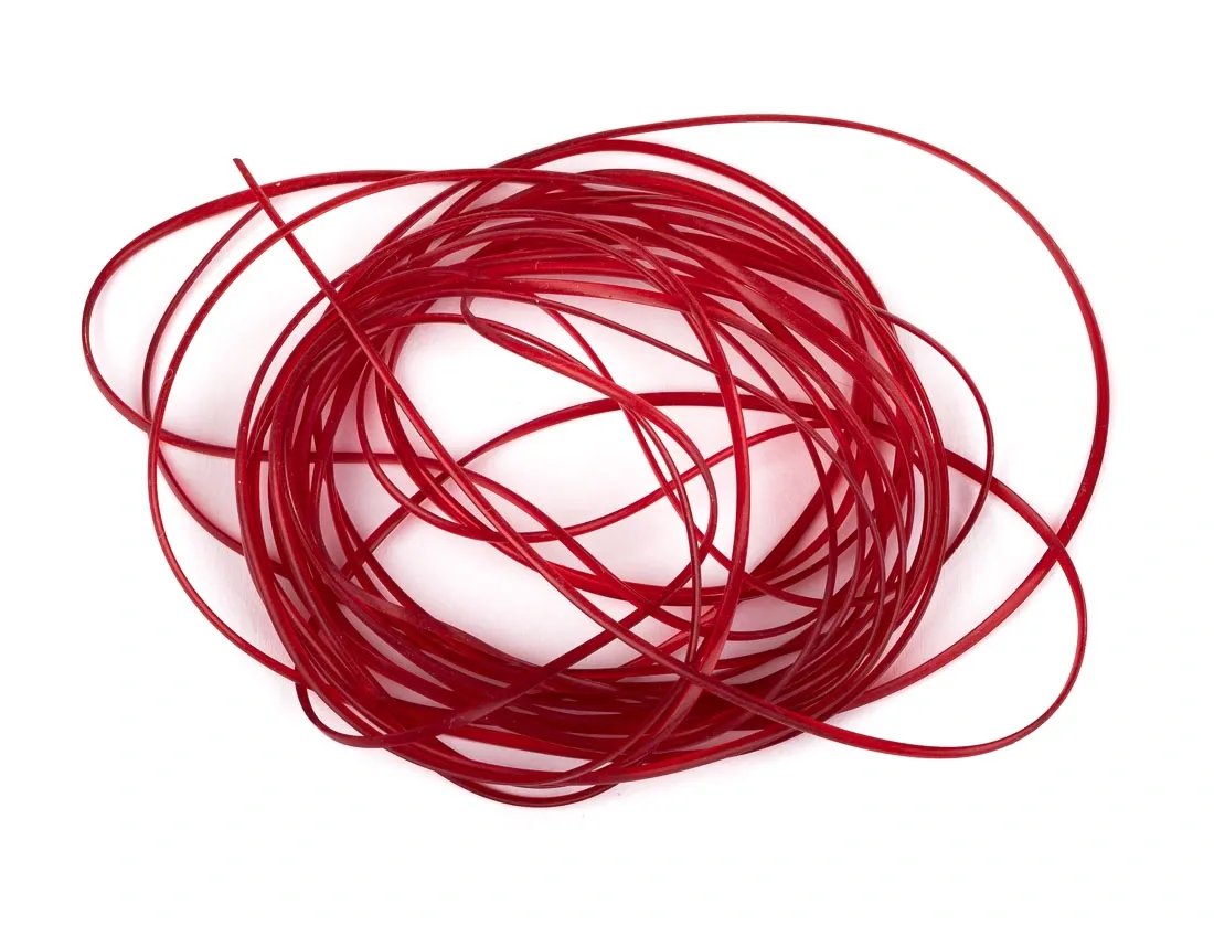 Hends Body Glass Half Round 1,2 mm Deep Red