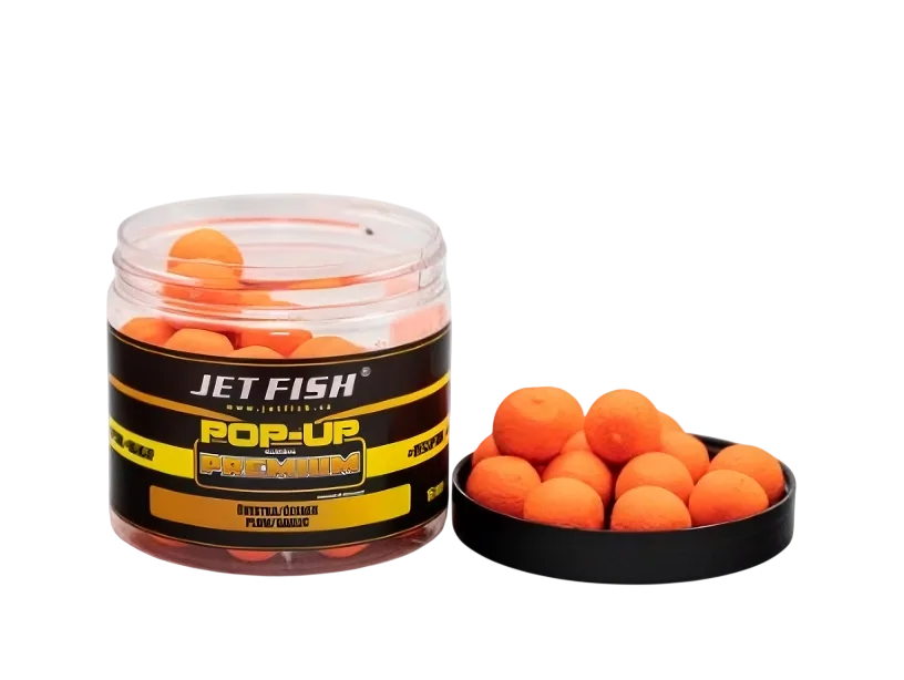 Jet Fish Plovoucí Boilies Premium Classic Pop Up Švestka Česnek Hmotnost: 60g, Průměr: 16mm