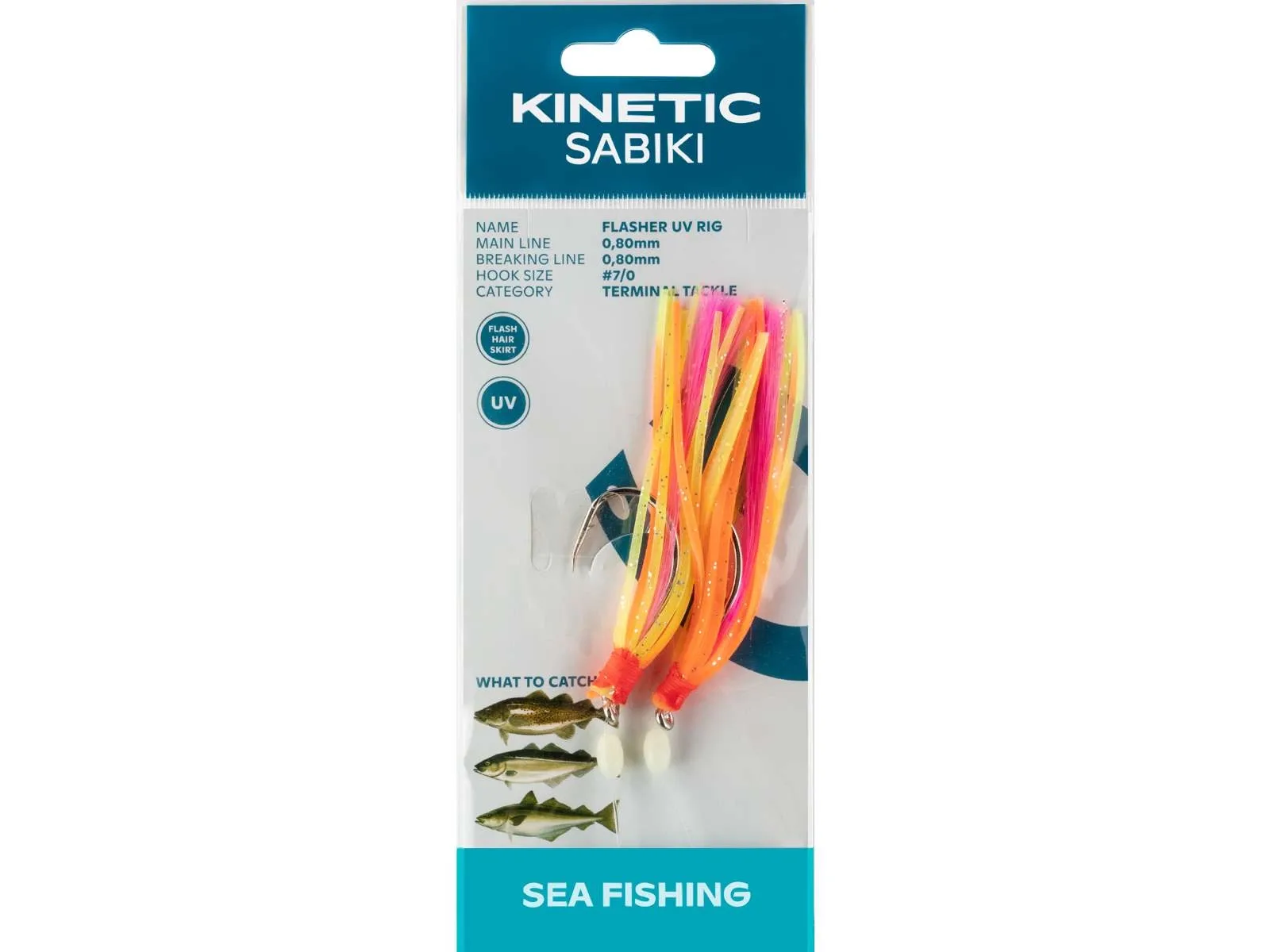 Kinetic Návazec Sabiki Flasher UV 2ks Barva: Orange/Yellow/Pink, Velikost háčku: #7/0