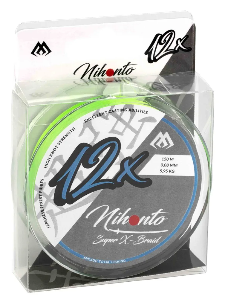 Mikado splétaná šňůra nihonto super x-braid fluo 150 m - 0,14 mm 10,95 kg