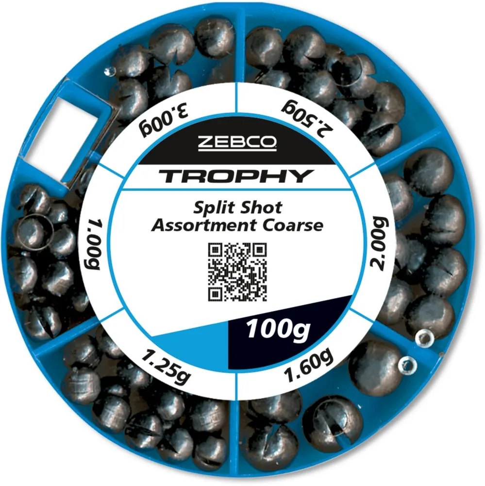 Zebco sada bročků trophy split shot assortment coarse 100 g