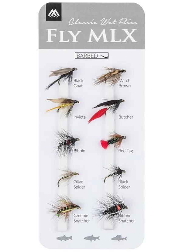 Mikado sada umělých mušek wet flies barbed 10 ks